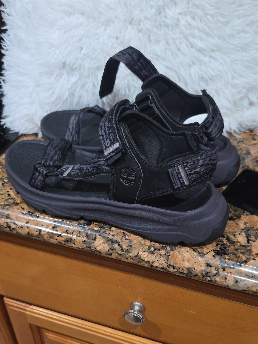 Timberland  Men s Black & Charcoal Strap Sandals